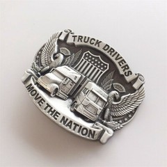 Antique Silver Truck Driver Belt Buckle Gurtelschnalle also Stock in US