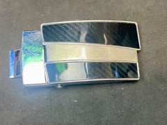 Replacement Silver And Black Line Pattern Vintage Retro Belt Buckle