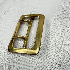 Vintage Jay Pee Solid Brass Belt Buckle Double Prong 1.5″ Made in Taiwan R.O.C.