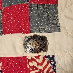 Men&rsquo;s Western Cowboy Belt Buckle Silver/Gold Horse Center Floral Engraved 1.5in