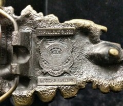 Vintage 1980 Belt Buckle Great American Buckle Co Train Steam Engine Signed #&rsquo;d