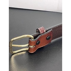Schmidt Embossed Leather Belt with Brass Gold Buckle Men&rsquo;s Sz 48