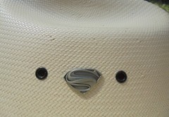 SUPERMAN LOGO HAT PIN SOLID DARKER PEWTER COLOR FINISH-new