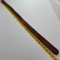 Brown Distressed Leather Belt 34 Silver Buckle Rugged Western Workwear Utility
