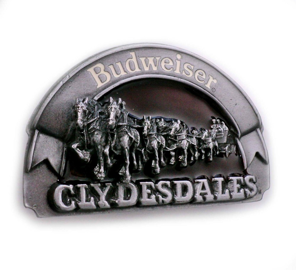 Beautiful Vintage 1989 BUDWEISER BEER CLYDESDALES ANHAUSER Collectible Buckle!
