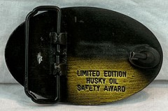 Husky Oil Co Belt Buckle Safety Award Limited Edition Oval Husky Dog Head Solid