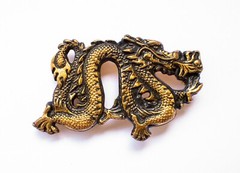 Fire-Breathing Dragon belt buckle – Bronze plated – Chinese New Year 2024