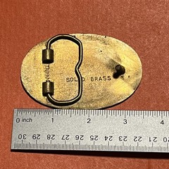 Vintage Solid Brass Star of Life EMS EMT Medical Belt Buckle Blue White Gold B21