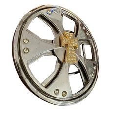 Vintage Iron Cross Spinner Belt Buckle Chrome Gold Two Tone Y2K Industrial Rave