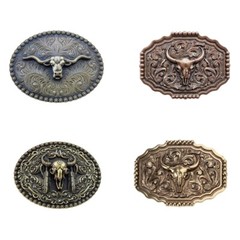 Bull Heads Western Belt Buckle Animal Steer Head Cowboy Belt Buckle for Women