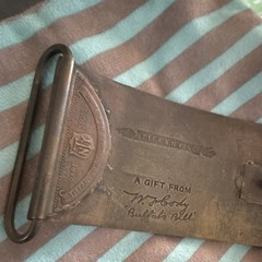 Tiffany & Co. Winchester Repeating Arms Engraved Antique Metal Belt Buckle 2&Prime;