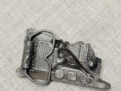 vintage TENNIS belt buckle 70s 80s bjorn borg mcenroe USA made WESTERN bergamot
