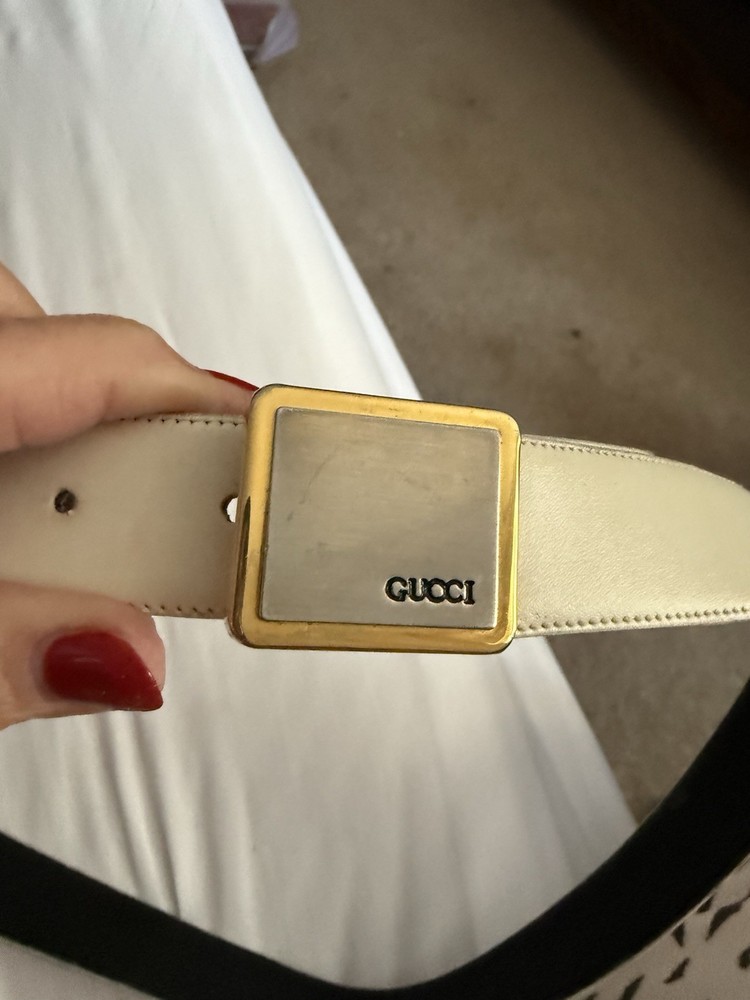 Gucci Black & beige Belt Vintage
