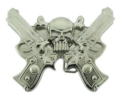 Tatoos Skull Metal Belt Buckle Halloween Party Women Mens Costume Gift Guitar