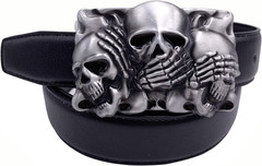 Skull Head Belt Buckle for Mens Western Cowboy