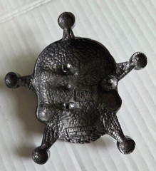 Heavy Metal Mfg. USA Skull 5 Point Star Pirate Belt Buckle 3D Biker Rock Grunge