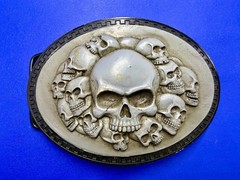 Multiple Skull Head Biker Gothic Punk Vibe Plastic Belt Buckle by Novelty