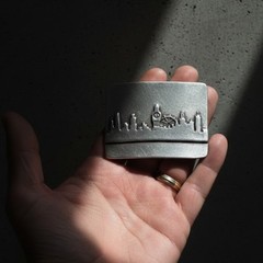 London City Silhouette Belt Buckle Skyline Metal Modern Urban Design