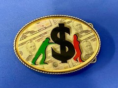 Led Dollar Sign Belt Buckle Attention Grabbing Lights! W/ Fresh Battery