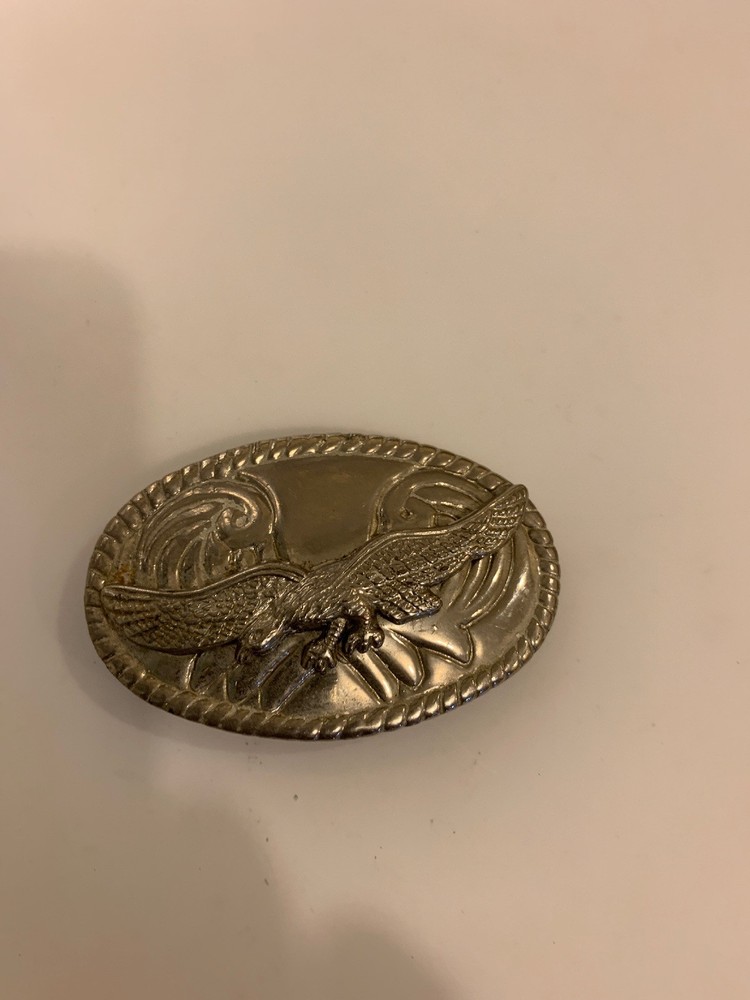 Vintage Flying Duck Oval Belt Buckle Chrome Plated