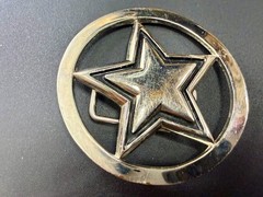 Famous Stars & Straps Five Point Star Logo See-Trough Silver Color Belt Buckle
