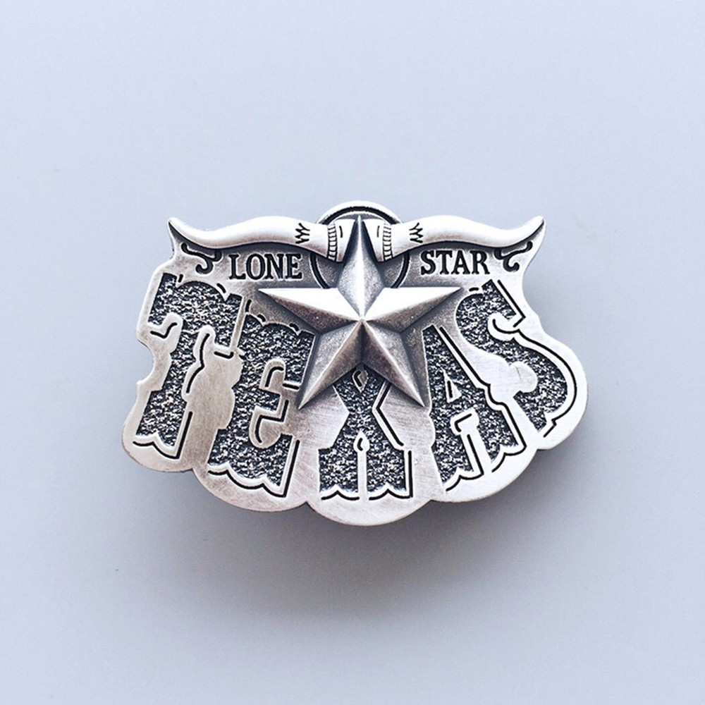 Vintage Silver Plated Western Star Cowboy Belt Buckle Boucle de Ceinture