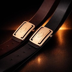 UScarmen Men&rsquo;s Genuine Leather Dress Belt, Black 34&Prime;-38&Prime; Length120cm,