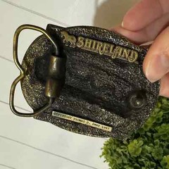 Vintage Brass Shireland Great Grey Shire Hitch Horses Stage Coach Belt Buckle
