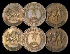 VINTAGE CUSTOM MADE COIN COLLECTOR BELT BUCKLE SPIRIT OF 76 UNITED STATES USA