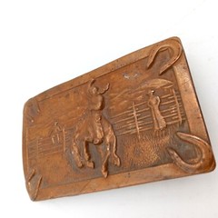 Bronc Riding Belt Buckle Horse Cowboy Ranch Rodeo Justin Boots Horseshoes Vtg