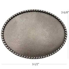 Silver Gray Rope PLAIN Metal Belt Buckle for Engraving Round Western Cowboy