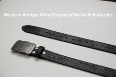 SILKSEA Men&rsquo;s Leather Belt Western Cowboy Large(40&Prime;-44&Prime;), Black