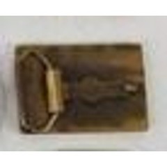 Vintage Solid Brass Lineman Utility Pole Worker Belt Buckle Gold Tone Rectangle