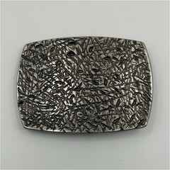 Men&rsquo;s Western Silver Tone Textured Rectangle Metal Belt Buckle 1.5in