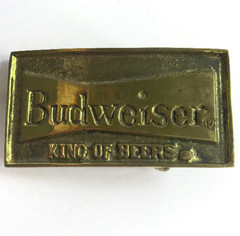 e276 Vintage Solid Brass Budweiser Belt Buckle