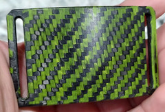 GRIP6 BELT BUCKLE – DARK MATTER CARBON FIBER with YELLOW – 1.5 INCH WIDE