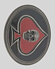 Skull Belt Buckles Tattoo Tribal Skeleton Halloween Vintage Ace Spade Lucky Goth