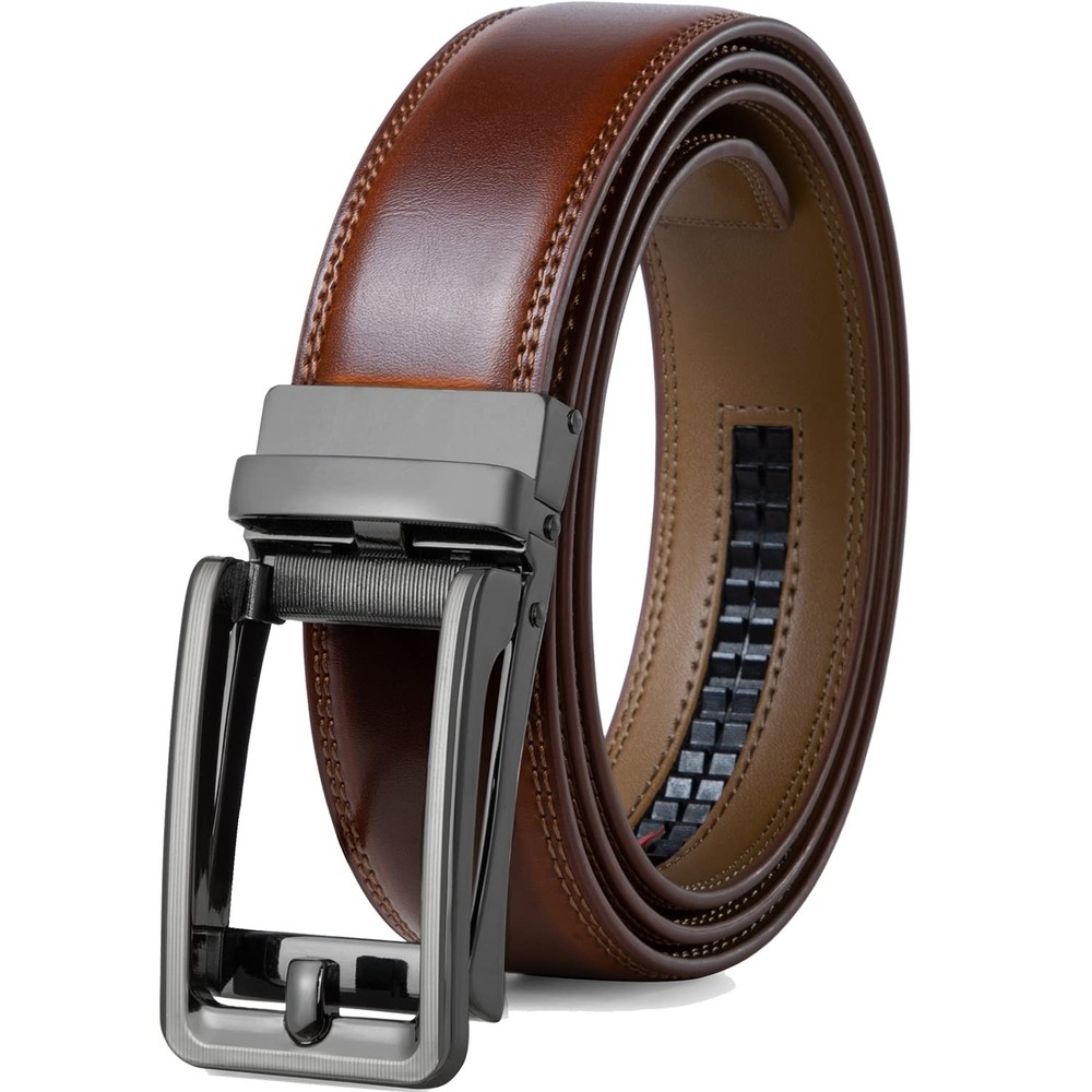 Founders & C Men&rsquo;s Leather 28&Prime;-42&Prime; Waist Adjustable, Burnt Umbe/Cognac