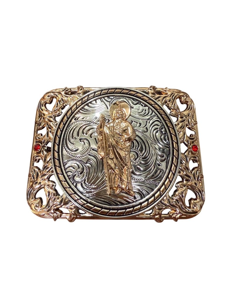 Western Style Saint Jude Buckle Hebilla Vaquero San Judas