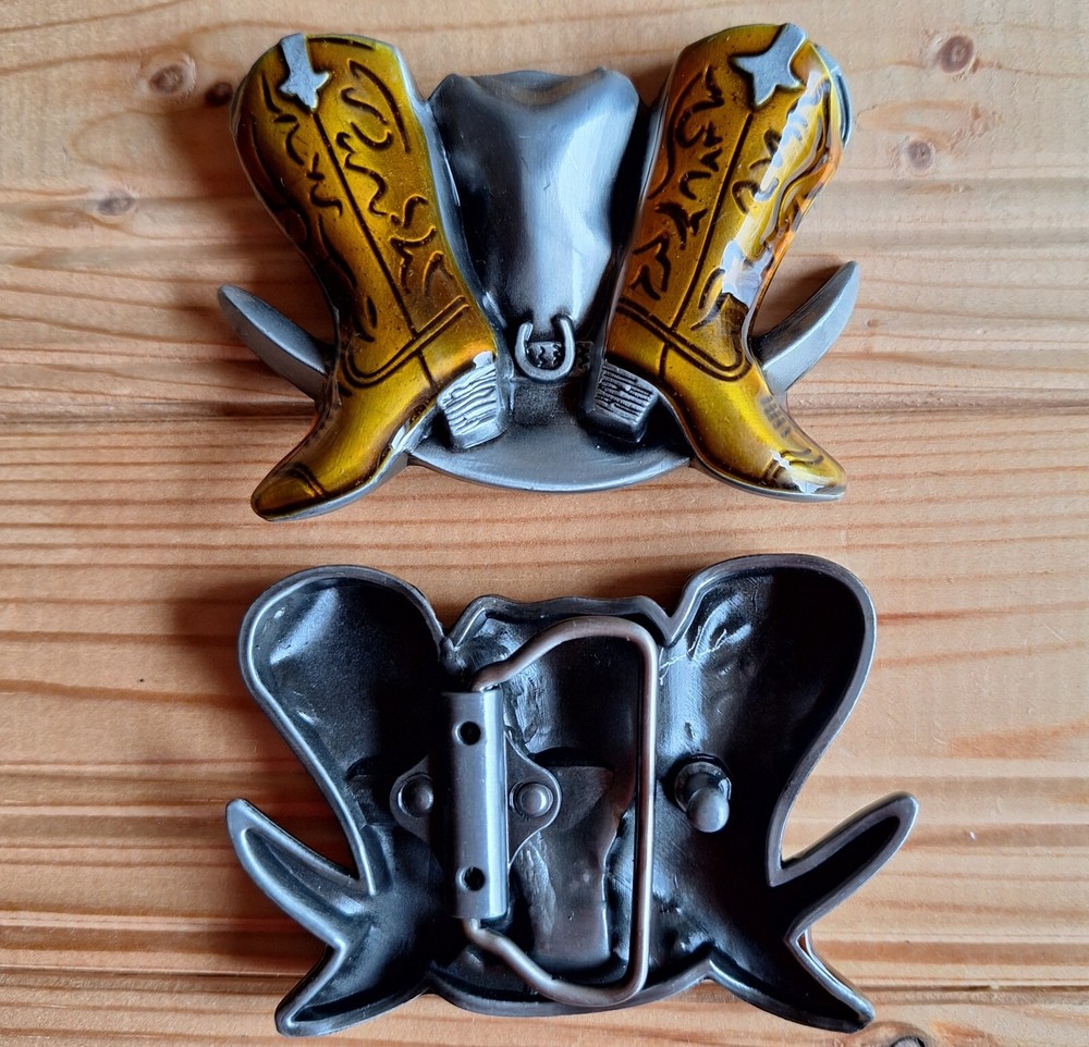 Boots & Cowboy Hat Western Country Belt Buckle