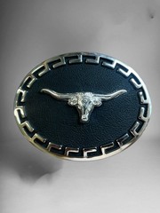 Long Horn Western Cowboy Style Belt Buckle Hebilla Vaquera Rodeo Con Con Toro