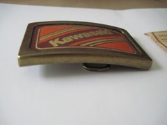 RARE Vintage KAWASAKI Belt Buckle by Design-A-Buckle, 3-1/4&Prime; x 2&Prime;, USA, NEW