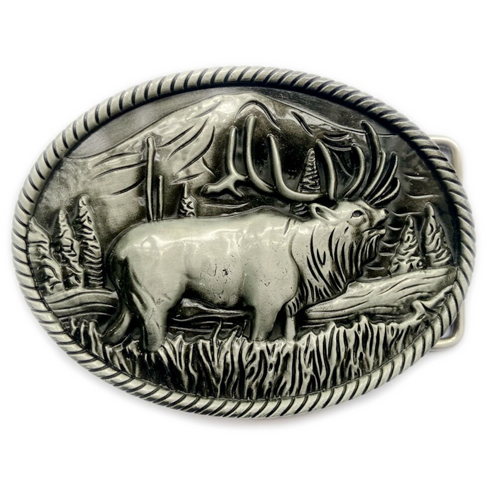 Moose Elk Deer Belt Buckle Western Cowboy Native American Motorcyclist (YDR-1-S)