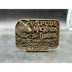Vintage Bud Light Spuds MacKenzie Solid Brass Belt Buckle First Edition No 457