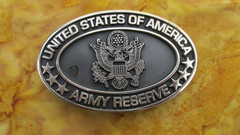 Vintage Oval Brass Belt Buckle Army Reserve 1991