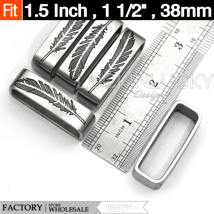1 1/2&Prime; Stainless Steel Buckle Loop Leather Belt Jeans Suit Keeper Craft DIY -1pc