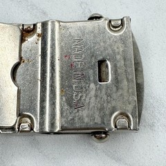 Vintage Silver Tone Web Clamp Military Style Belt Buckle Made in USA