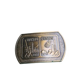 Western Union Belt Buckle Bronze 1851-1976 Commemorative
