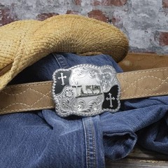 Montana Silversmiths Men&rsquo;s Cowboy And Crosses Buckle