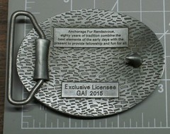 2015 Fur Rondy Rendezvous Belt Buckle Pewter Club 25 Husky Brand New A240